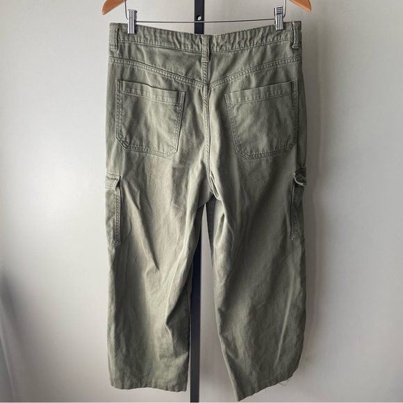 H&M Baggy Cargo Pants High Rise Green Size 10 - Picture 3 of 7